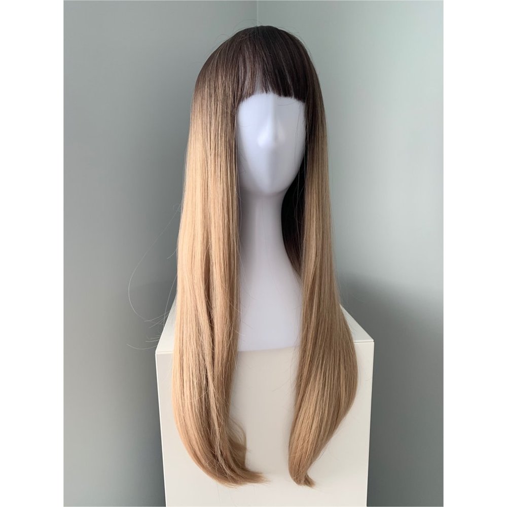 NEW Rooted Brown Wig with Bangs